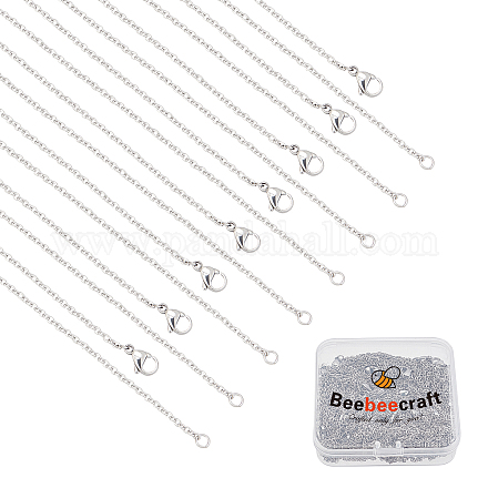 Beebeecraft 30 Stück 2 mm 304 Edelstahl-Kabelketten-Halsketten für Männer und Frauen NJEW-BBC0001-03-1