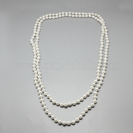 Sea Shell Beaded Multi-strand Necklaces NJEW-T003-162-1