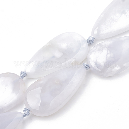 Calcedonio blu naturale fili di perle G-T105-14-1