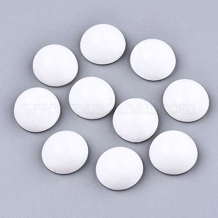 Spray Painted White Wood Cabochons WOOD-TAC0001-23B-1
