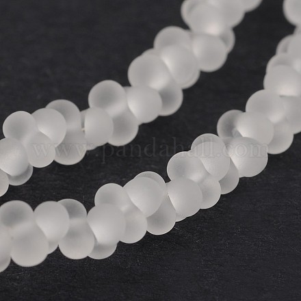 Frosted Bone Glass Bead Strands GLAA-J063-A01-1