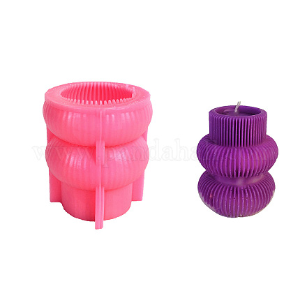 Ribbed Pillar Geometry Scented Candle Silicone Molds DIY-G106-01A-1