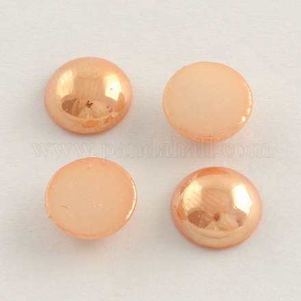 Pearlized Plated Opaque Glass Cabochons PORC-S801-7mm-20-1