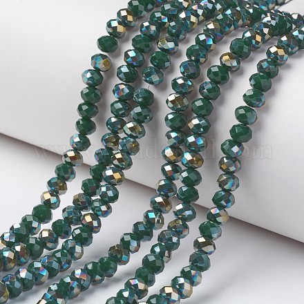 Electroplate Opaque Glass Beads Strands EGLA-A034-P6mm-S03-1