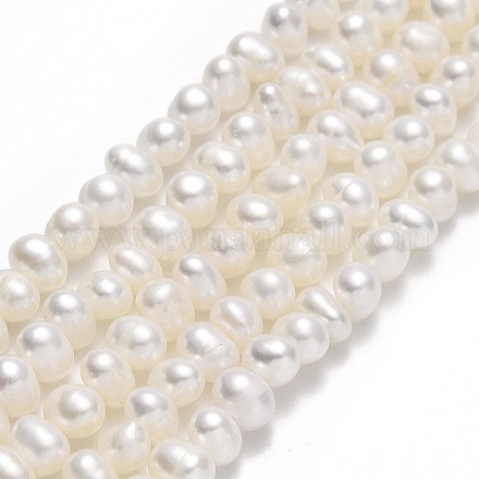 Fili di perle di perle d'acqua dolce coltivate naturali PEAR-F018-05-01-1