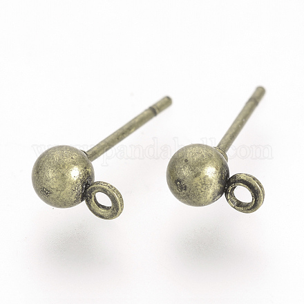 Accessoires de puces d'oreilles en fer de boule KK-R071-09AB-1