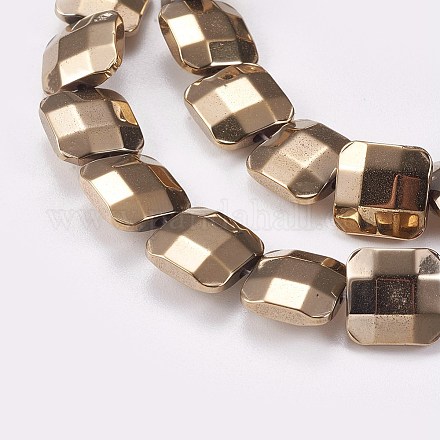 Electroplated Non-magnetic Synthetic Hematite Beads Strands G-P367-A03-1