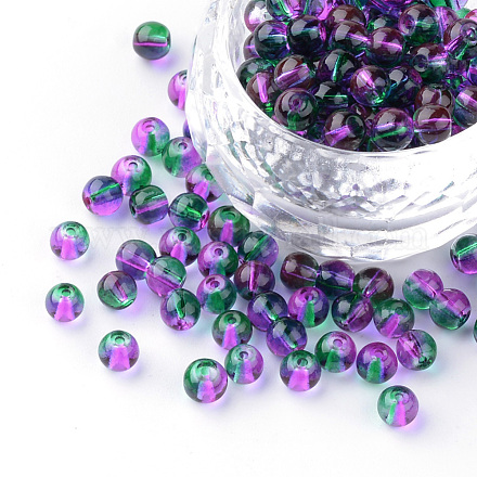 Perles peintes bicolores en verre DGLA-S119-4mm-73-1