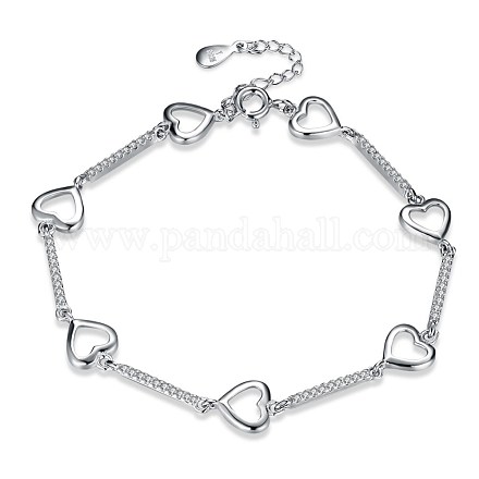925 Sterling Silver Link Bracelets BJEW-BB32765-1