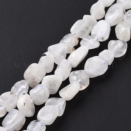 Brins de perles de pierre de lune arc-en-ciel naturel G-A208-12-1