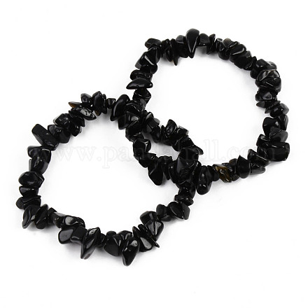 Bracelets extensibles en perles de verre unisexe BJEW-S143-59-1