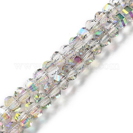 Transparent Electroplate Glass Beads Strands GLAA-Q099-H01-08-1
