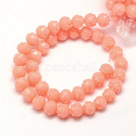 Lotus Flower Synthetic Coral Beads Strands CORA-L001-B-05-1
