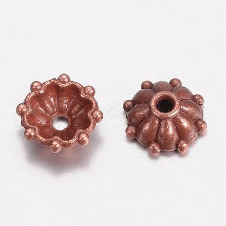 Ausgefallene Perlenkappen aus Legierung im tibetischen Stil PALLOY-D348-09R-1