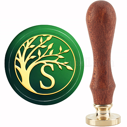 CRASPIRE Tree of Life Wax Seal Stamp S Sealing Wax Stamps 30mm Retro Vintage Removable Brass Stamp Head with Wood Handle for Wedding Invitations Halloween Christmas Thanksgiving Gift Packing AJEW-WH0184-0887-1