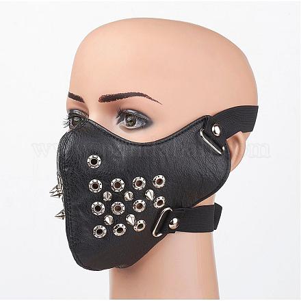 Punk Rock Style PU Leather Mouth Cover AJEW-D038-12-1