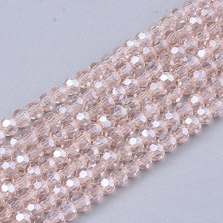 Chapelets de perles en verre électroplaqué EGLA-T013-04I-1