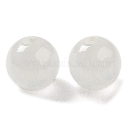 半透明の樹脂ビーズ  キラキラビーズ  ラウンド  ホワイトスモーク  8x7.5mm  穴：1.8mm RESI-Z015-04J-1