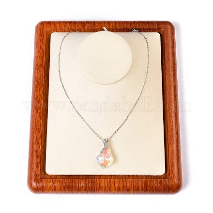 Прямоугольник модное деревянное ювелирное ожерелье отображает поднос ODIS-P008-11B-1