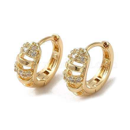 Серьги-кольца из латуни с микропаве из кубического циркония EJEW-L271-24KCG-01-1
