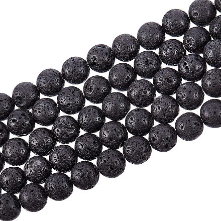 Fili di perle di roccia lavica sintetica G-S277-10mm-01-1