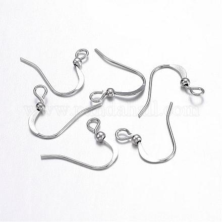 Brass Platinum French Earring Hooks X-KK-Q365-P-NF-1