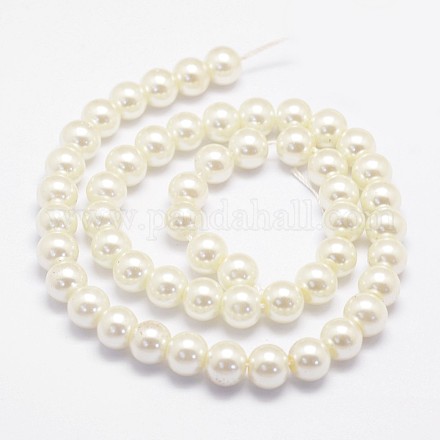 Dyed Glass Pearl Beads Strands HY-K002-8mm-HD03-1