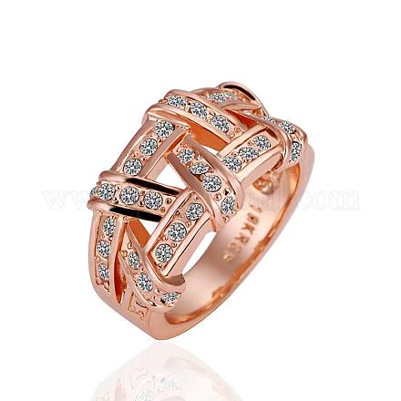 Braided Design Tin Alloy Czech Rhinestone Hollow Finger Rings For Women RJEW-BB14070-8RG-1
