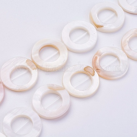 Chapelets de perles de coquillage naturel X-BSHE-P026-26-1