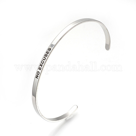 201 Stainless Steel Cuff Bangles BJEW-Q685-01-1