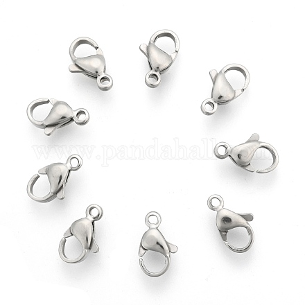 304 Stainless Steel Lobster Claw Clasps X-STAS-AB12-1-1