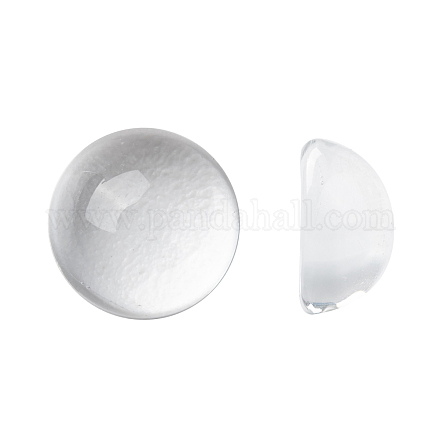 透明な半円形のガラスカボション  透明  10x5mm X-GGLA-R027-10mm-1