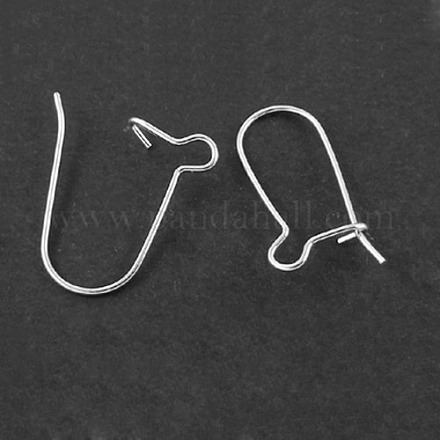 U Style Brass Hoop Earrings Findings Kidney Ear Wires X-EC221-1-1