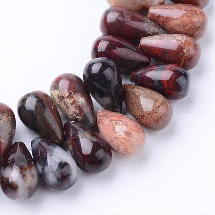Natürliche rote Jaspis Perlen Stränge G-R404-10x16-17-1