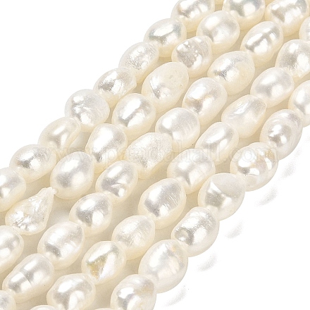 Hebras de perlas de agua dulce cultivadas naturales PEAR-E016-110-1