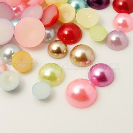 Cabochons en plastique imitation dôme de perle abs SACR-X0003-M-1
