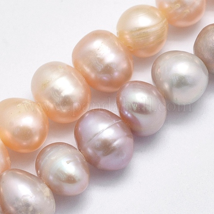 Hebras de perlas de agua dulce cultivadas naturales PEAR-F007-48-01-1