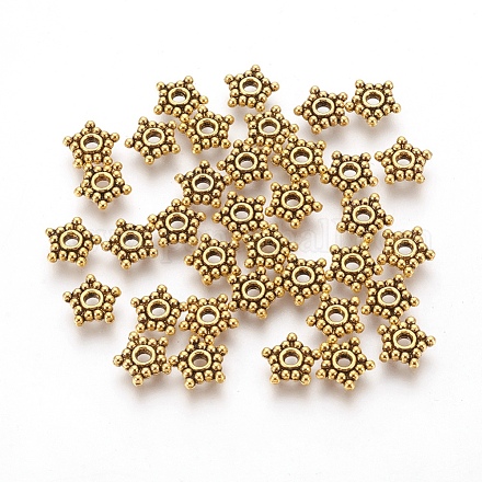 Tibetan Style Alloy Spacer Beads TIBEB-A402-AG-RS-1