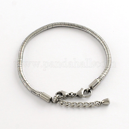 304 acero inoxidable pulseras de cadenas de serpiente redondas de estilo europeo STAS-R066-04-1