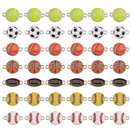 Chgcraft 42 pz 7 stili di ciondoli per connettori smaltati in lega a tema palla sportiva ENAM-CA0001-81-1