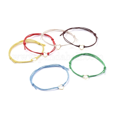 Bracelets réglables en cordon de coton ciré X-BJEW-JB05064-1
