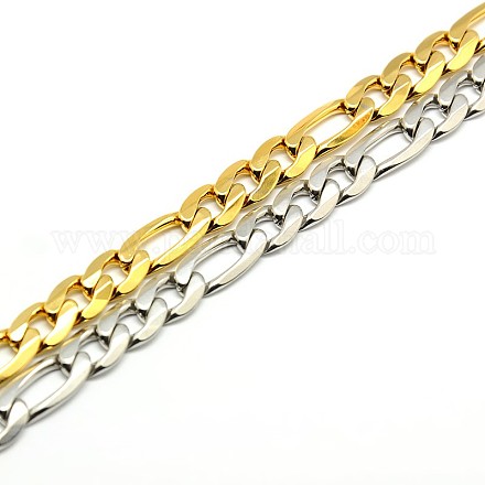 Bracelets avec chaîne figaro mode 304 en acier inoxydable STAS-A028-B016-1