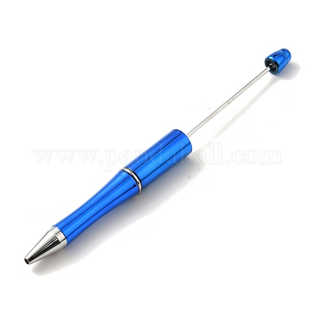 プラスチック製のビーズのペン  プレスボールペン  DIYペンの装飾用  ドジャーブルー  146x11.5mm AJEW-L094-01C-1