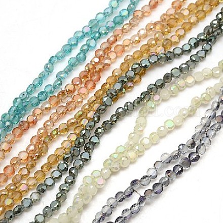 Electroplate Glass Beads Strands EGLA-J032-8mm-M-1