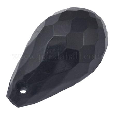 Black Color Acrylic Faceted Drop Pendants X-PL508Y-17-1
