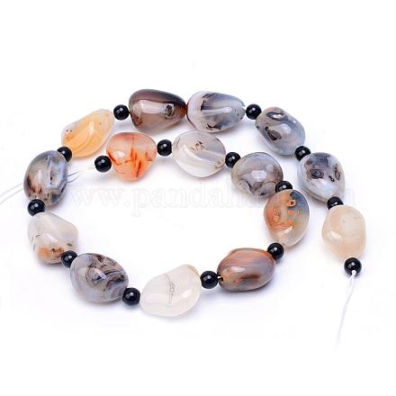 Natural Gray Chalcedony Bead Strands G-T054-41-1