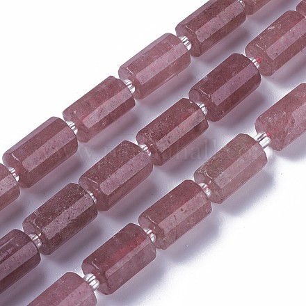 Chapelets de perles aux fraises en quartz naturel G-F595-J04-1