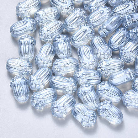 Transparent Spray Painted Glass Beads GLAA-S190-004B-01-1