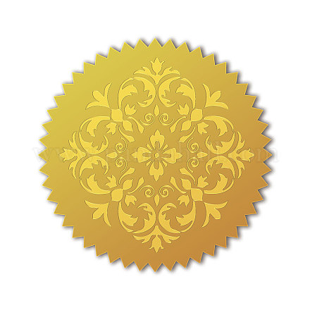 Самоклеящиеся наклейки с тиснением золотой фольгой DIY-WH0211-365-1