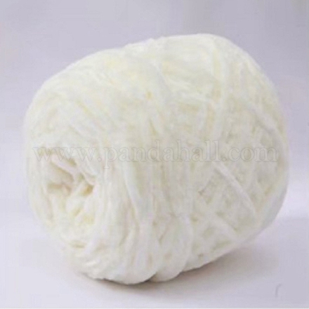 Wool Chenille Yarn  Velvet Cotton Hand Knitting Threads  for Baby Sweater Scarf Fabric Needlework Craft  Snow  5mm  95~100g/skein PW22070155843-1
